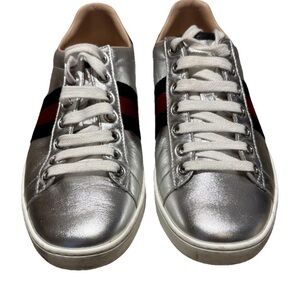 Silver Gucci Trainers